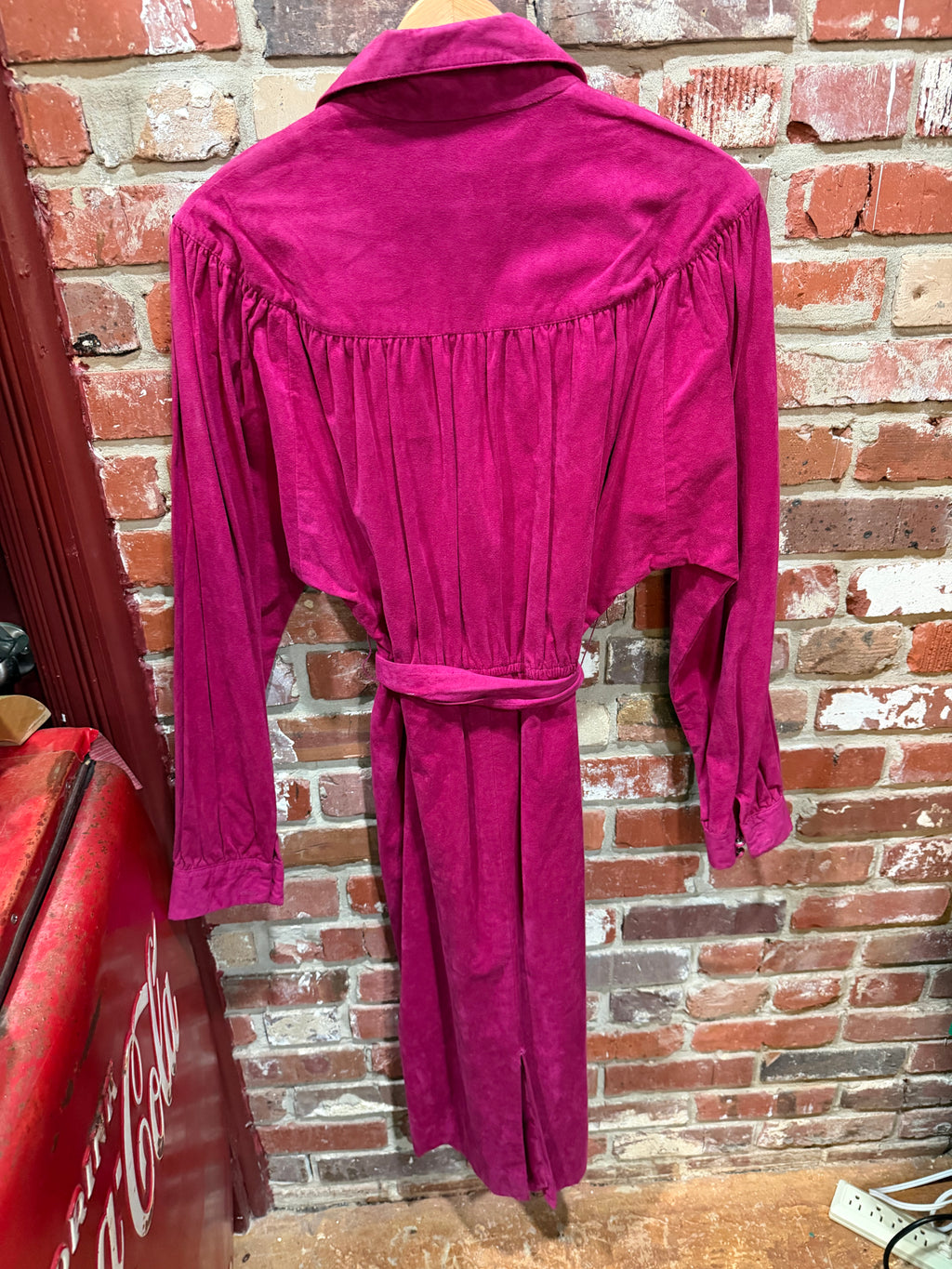 Adolph Schuman for Lilli Ann Fuchsia Suede Trench