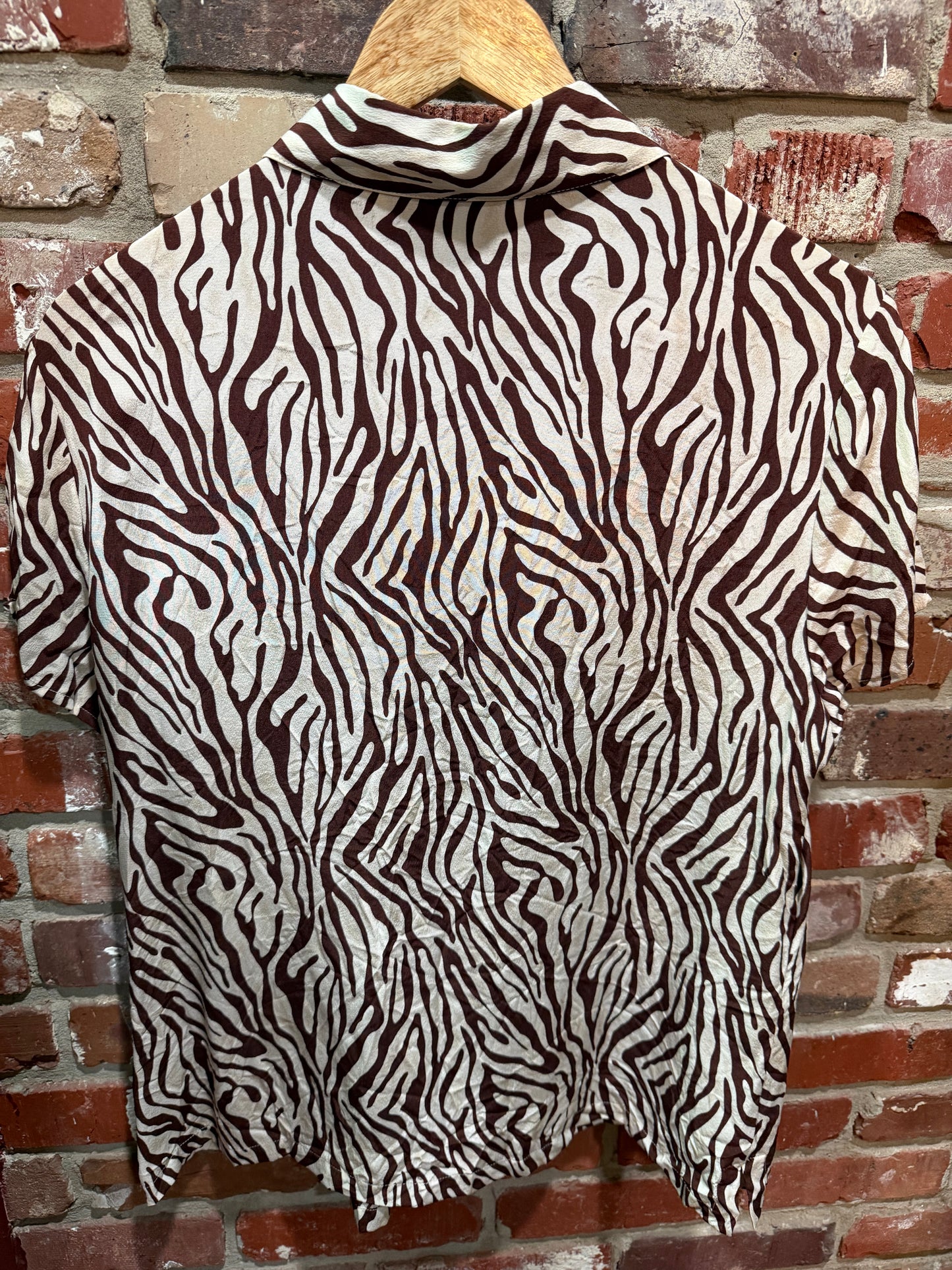 Preston & York Brown Zebra Print Shirt