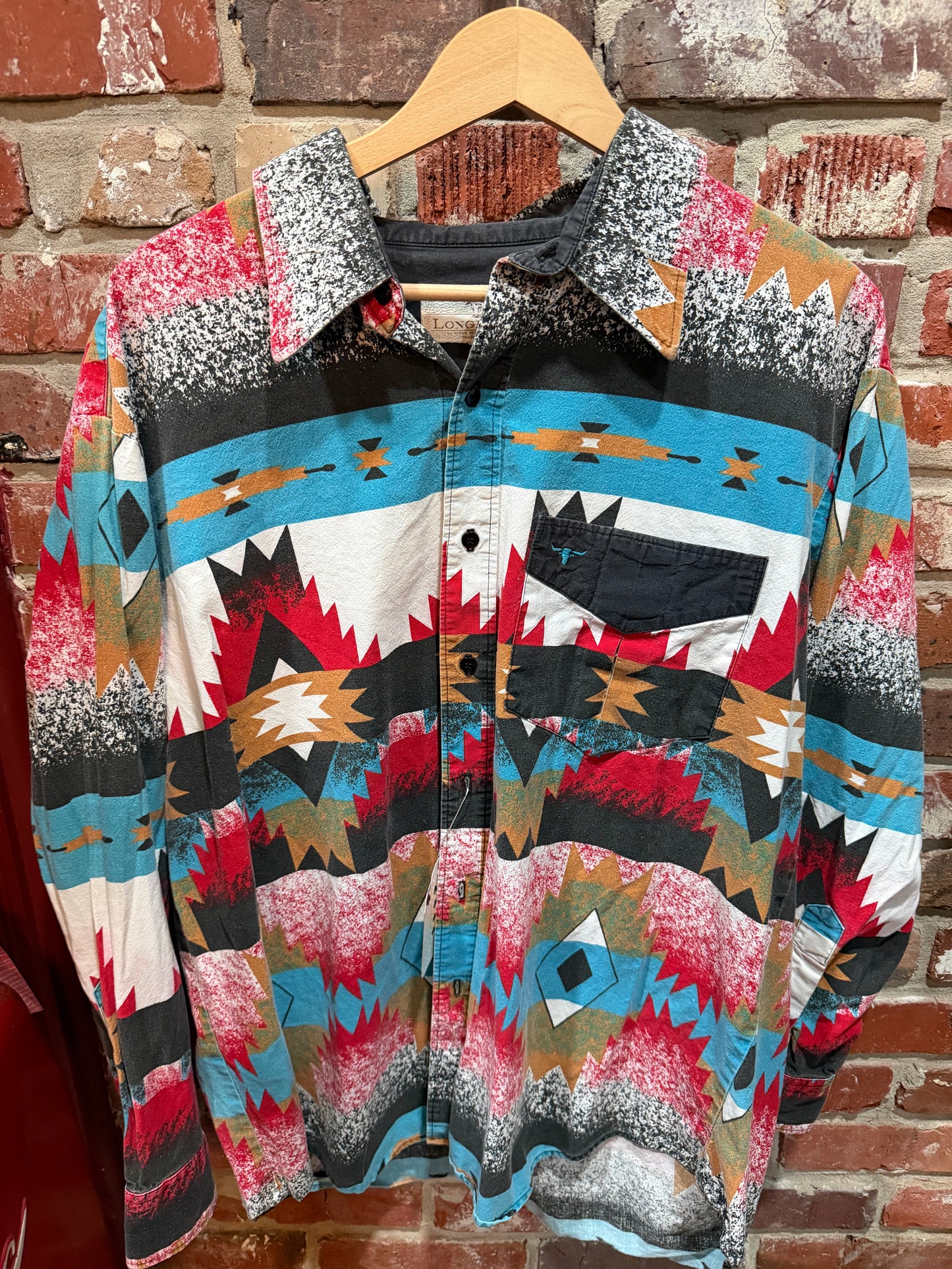 Longhorn Southwestern Print Shirt