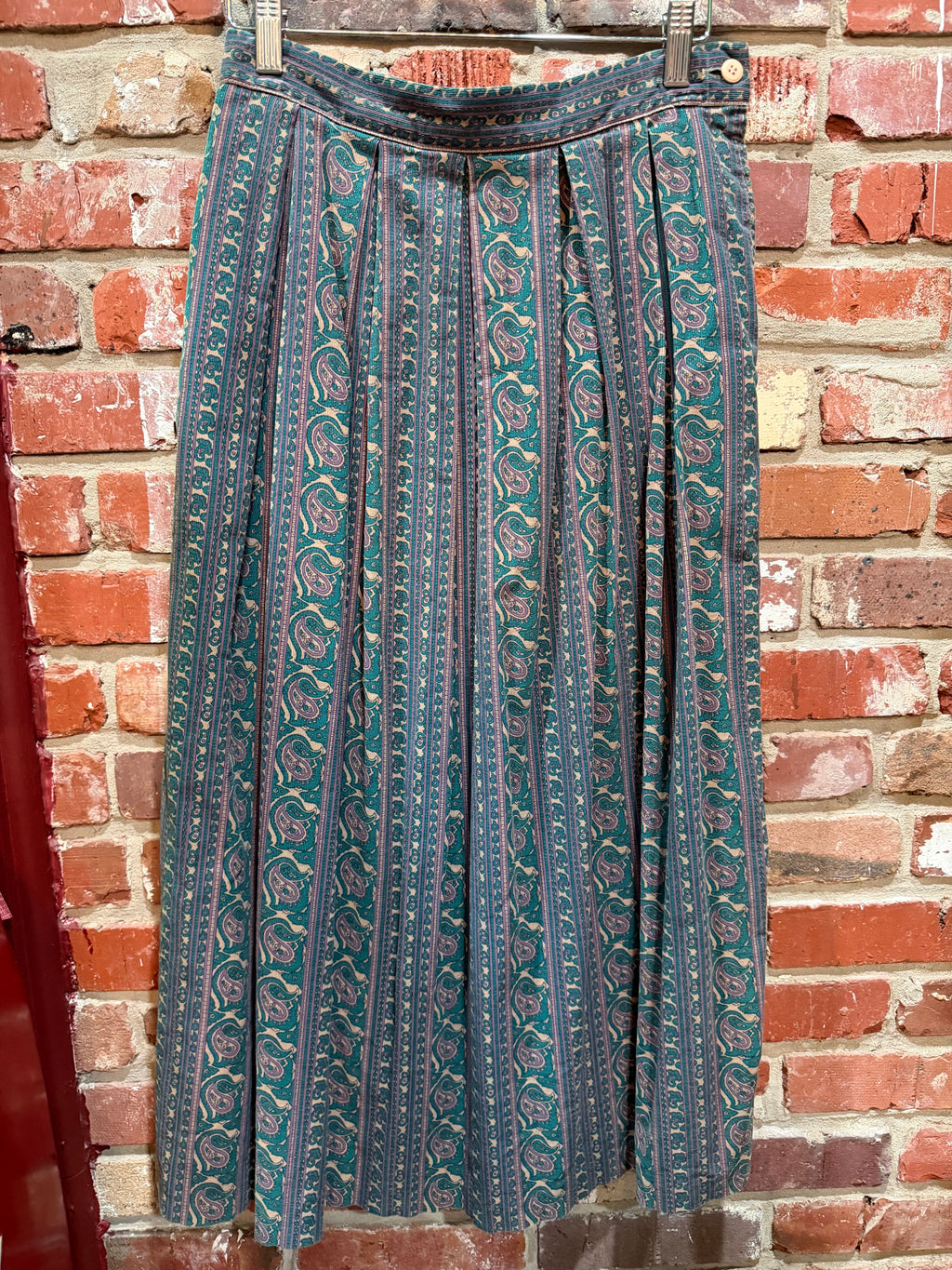 Suede paisley skirt