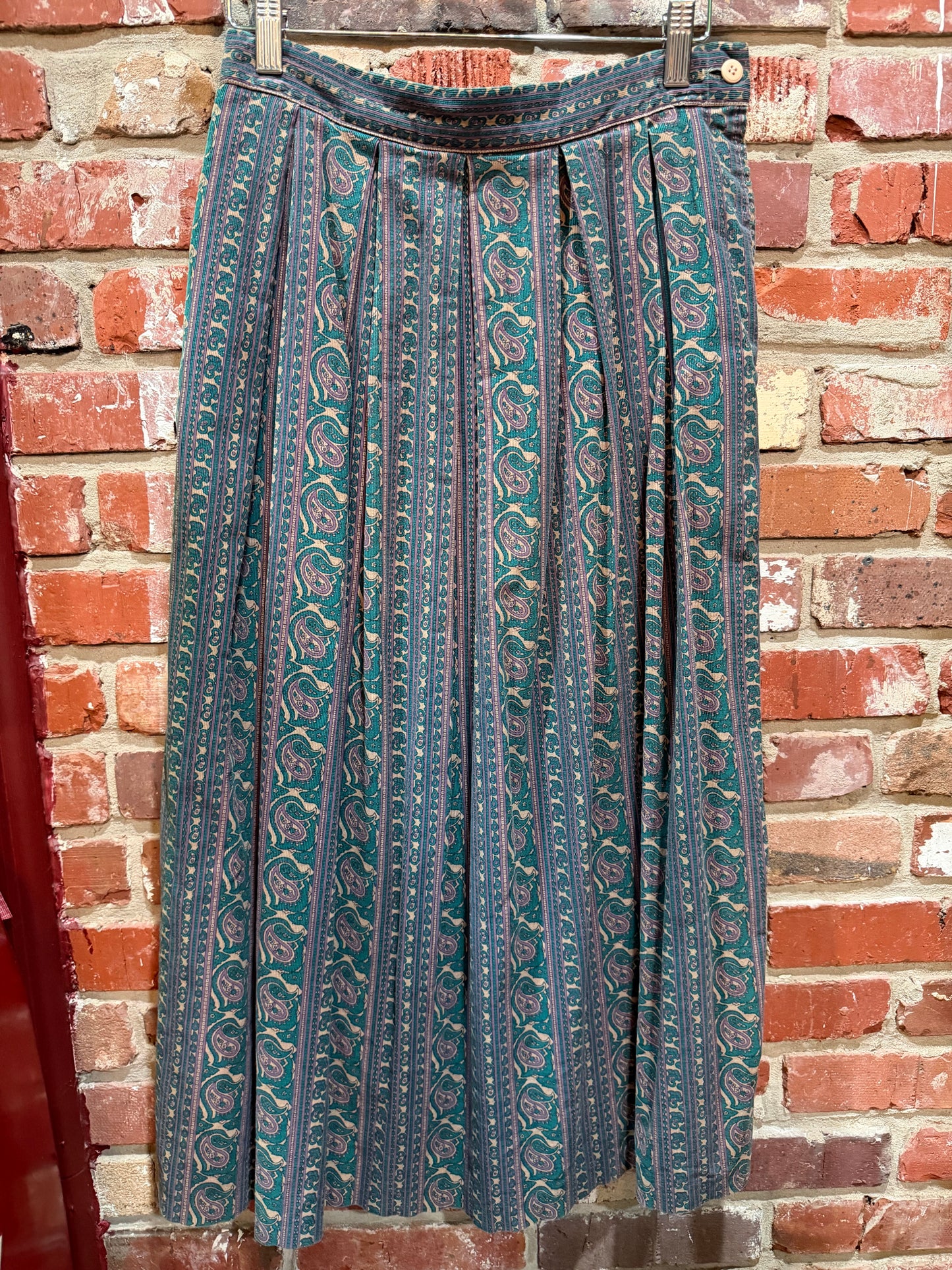 Suede paisley skirt