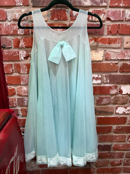 60s Soft Aqua Peignoir
