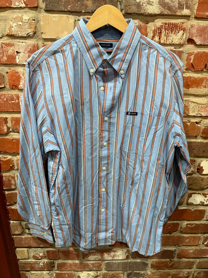 Chaps Blue/Orange Stripe Button Down