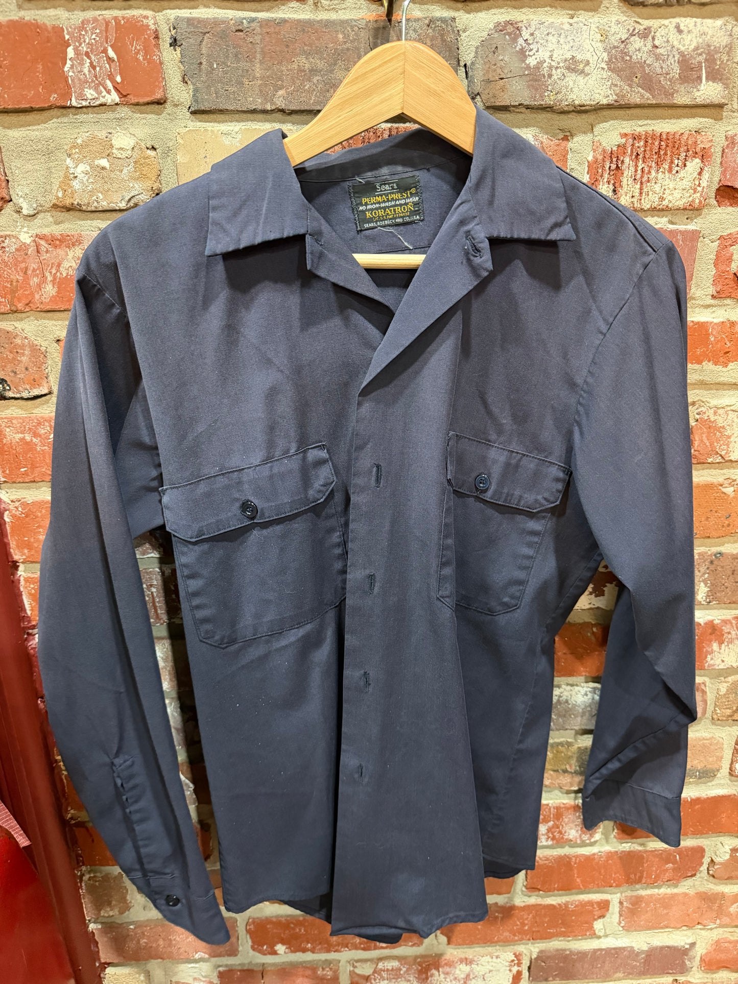 Sears Navy Perma Press Shirt
