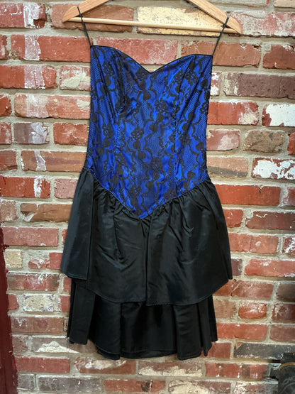 Black and Blue Bow Dress
