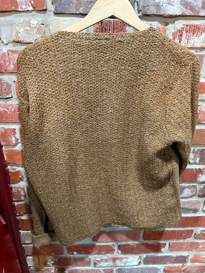Liz Claiborne Leather & Wool-Silk Cardigan