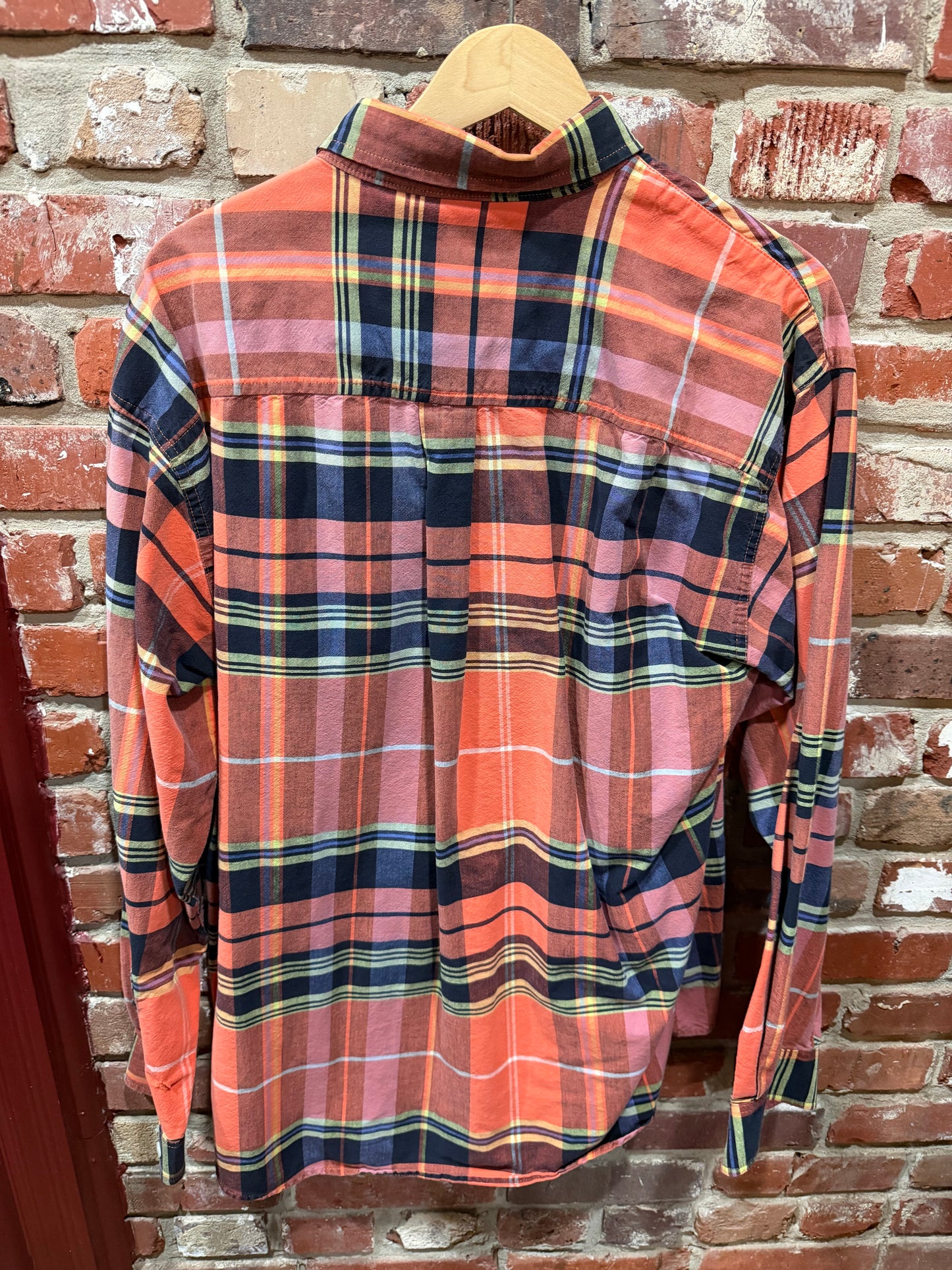 Cinch Orange Plaid Button Down