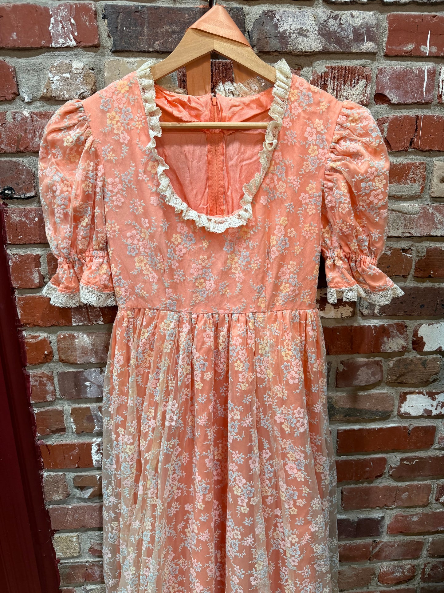 70s Floral Prairie Dress