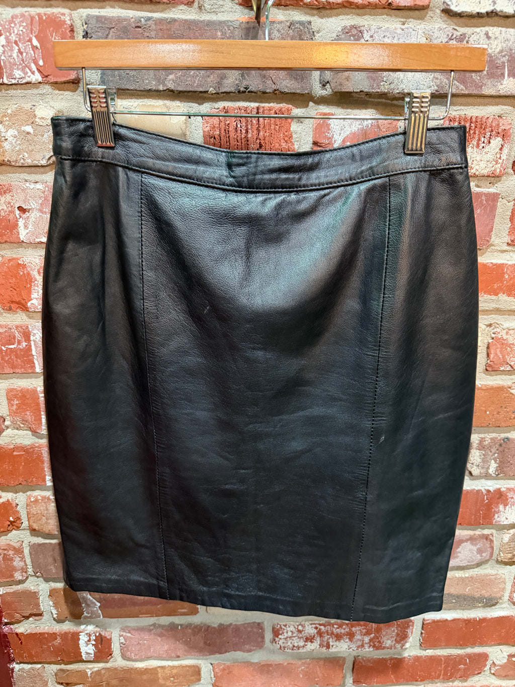 Romagroli Black Leather Skirt