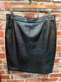 Romagroli Black Leather Skirt