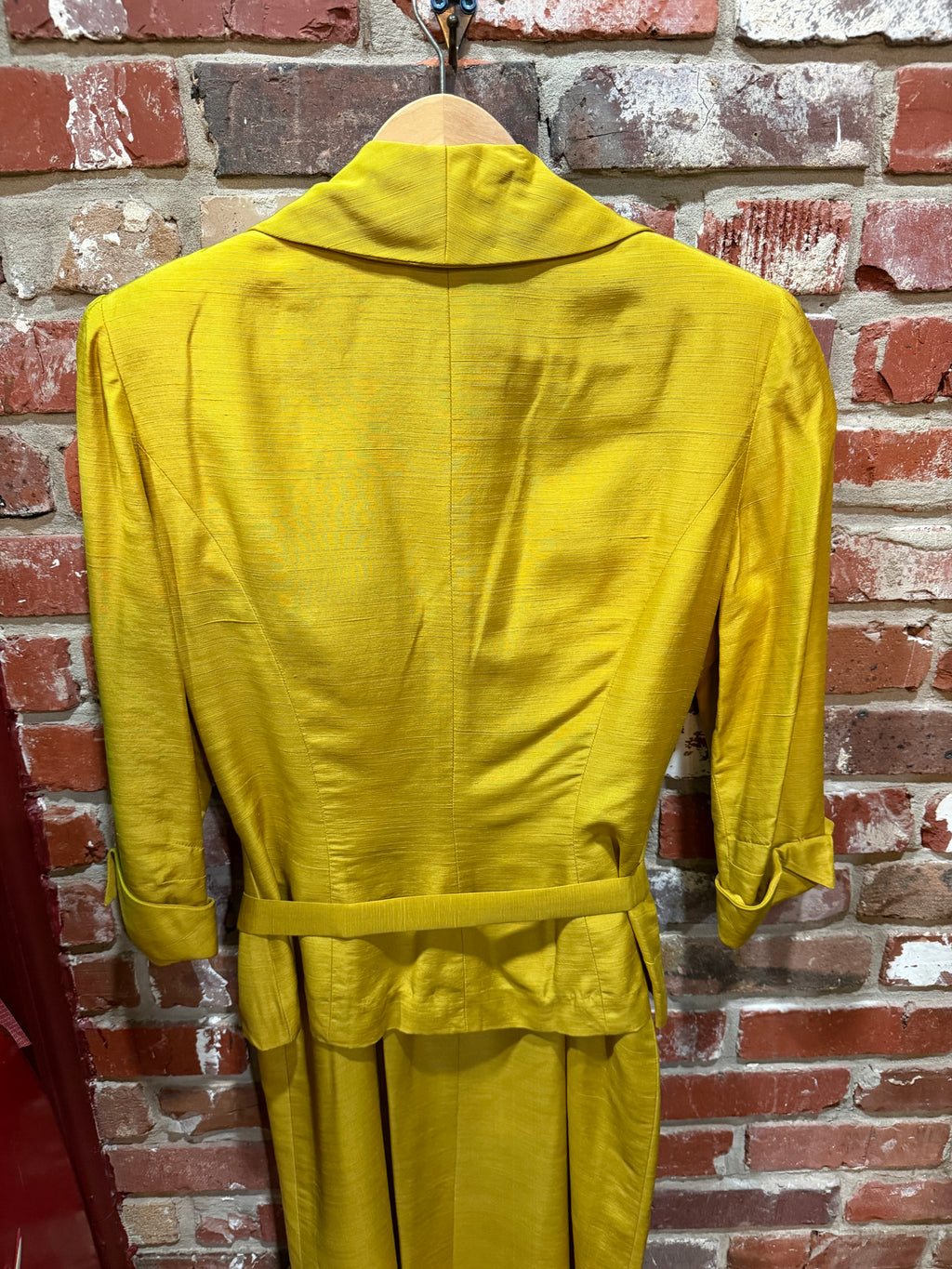 Arthur Weiss Original Chartreuse Two-Piece Suit with Embroidered Detail