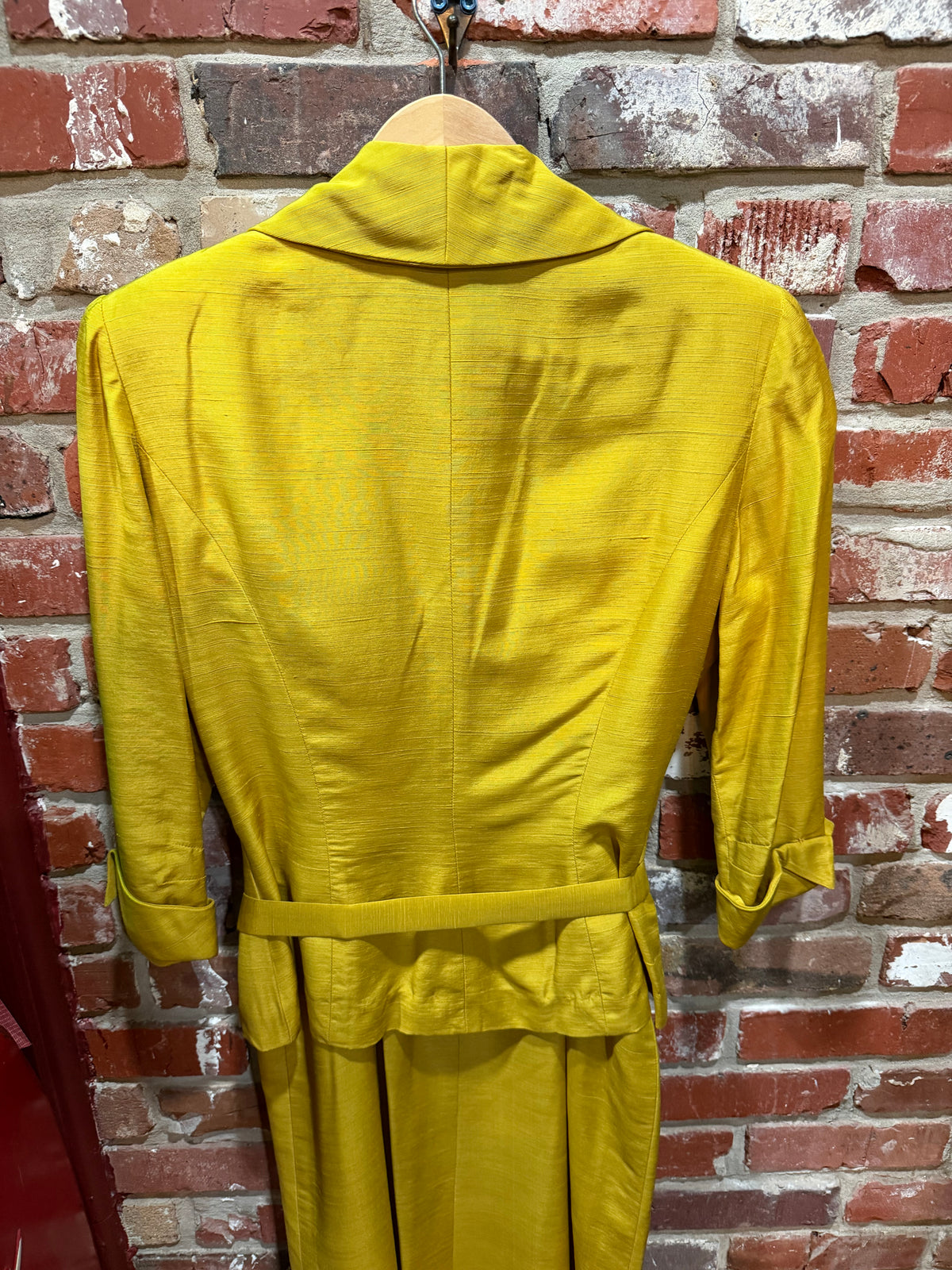 Arthur Weiss Original Chartreuse Two-Piece Suit with Embroidered Detail