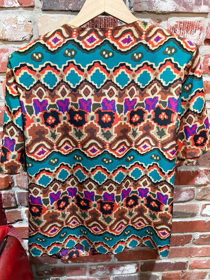 Notations Geometric Print Blouse