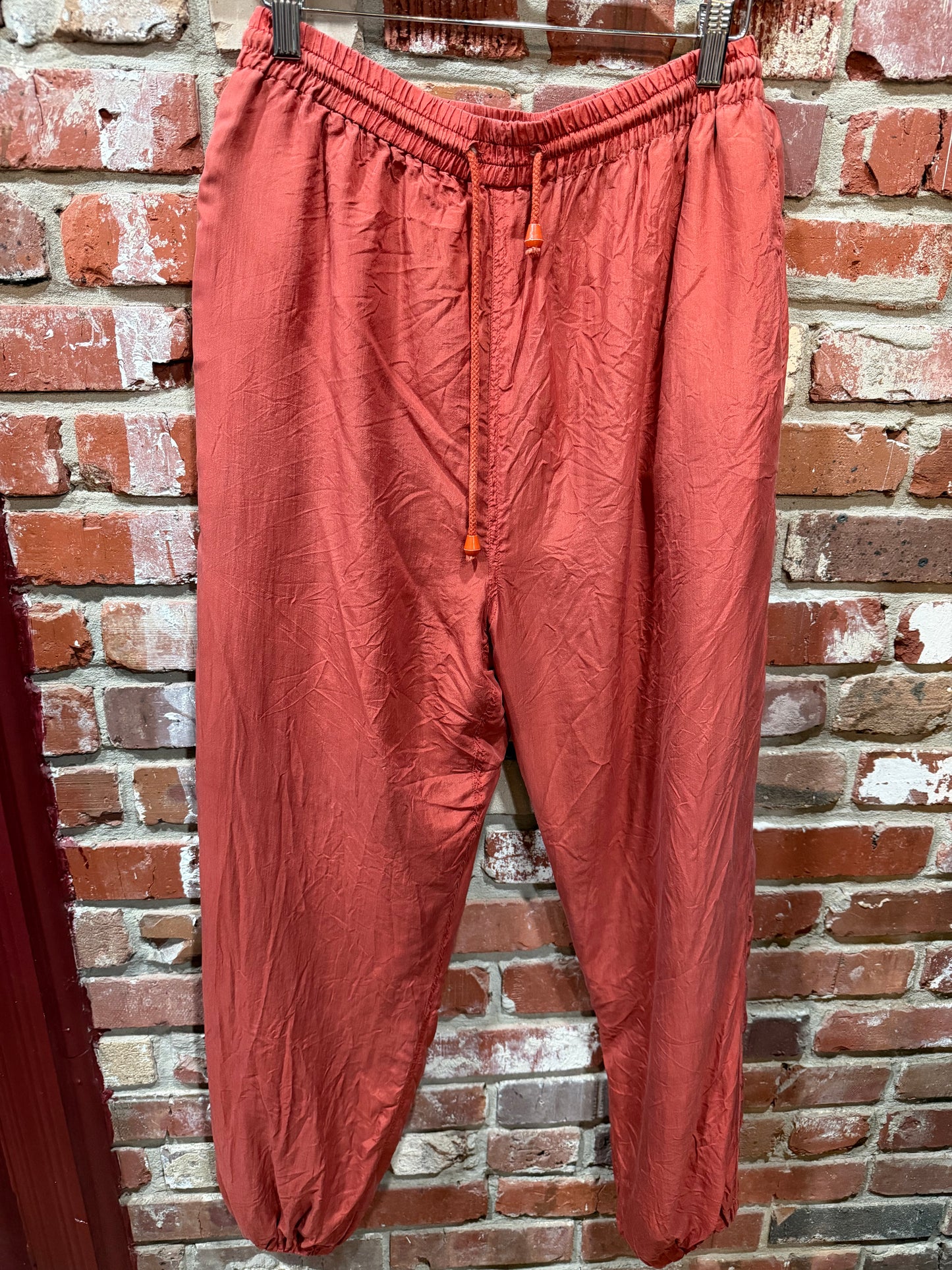 Rust Silk Joggers