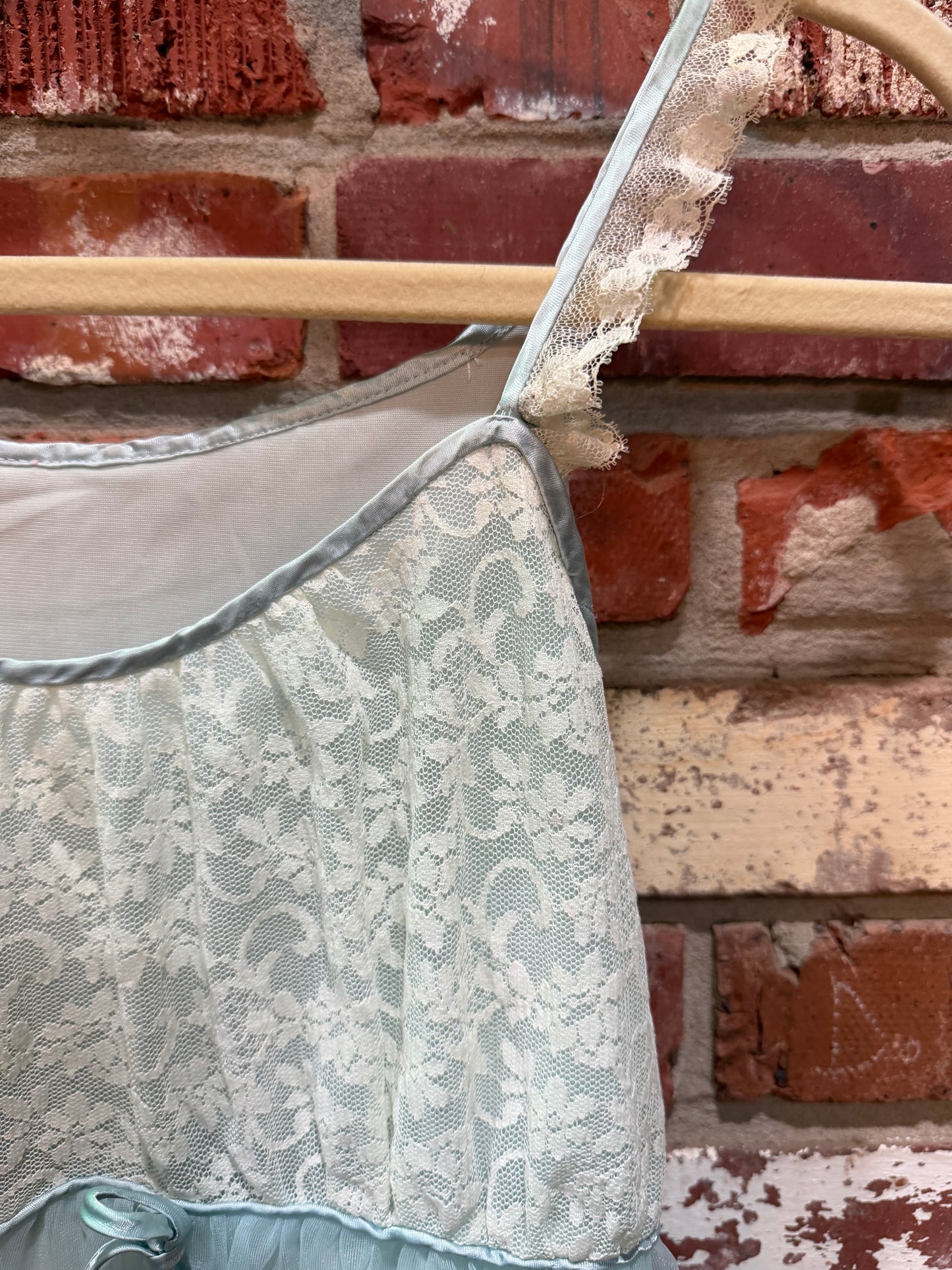 Power Blue Floral Lace Slip