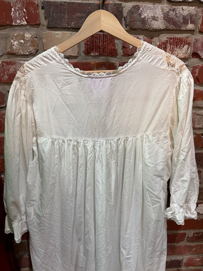 Saybury White Cotton Lace & Pintuck Maxi Dress