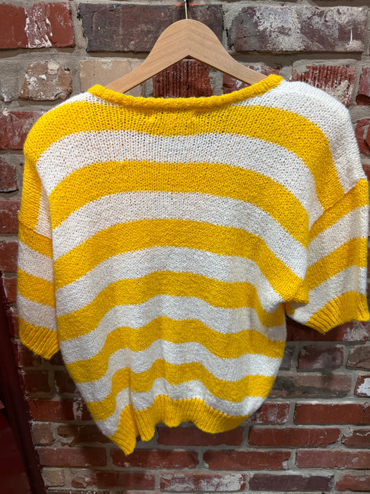 Alison Craig Yellow Striped Knit Top