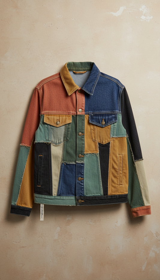 Denim patchwork jacket