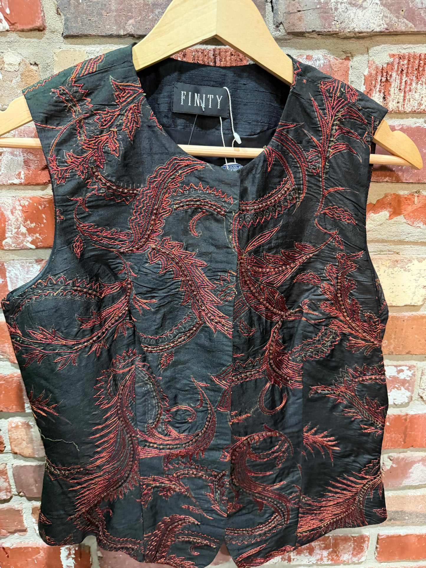 FINITY Burgundy Embroidered Vest