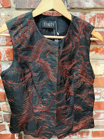 FINITY Burgundy Embroidered Vest