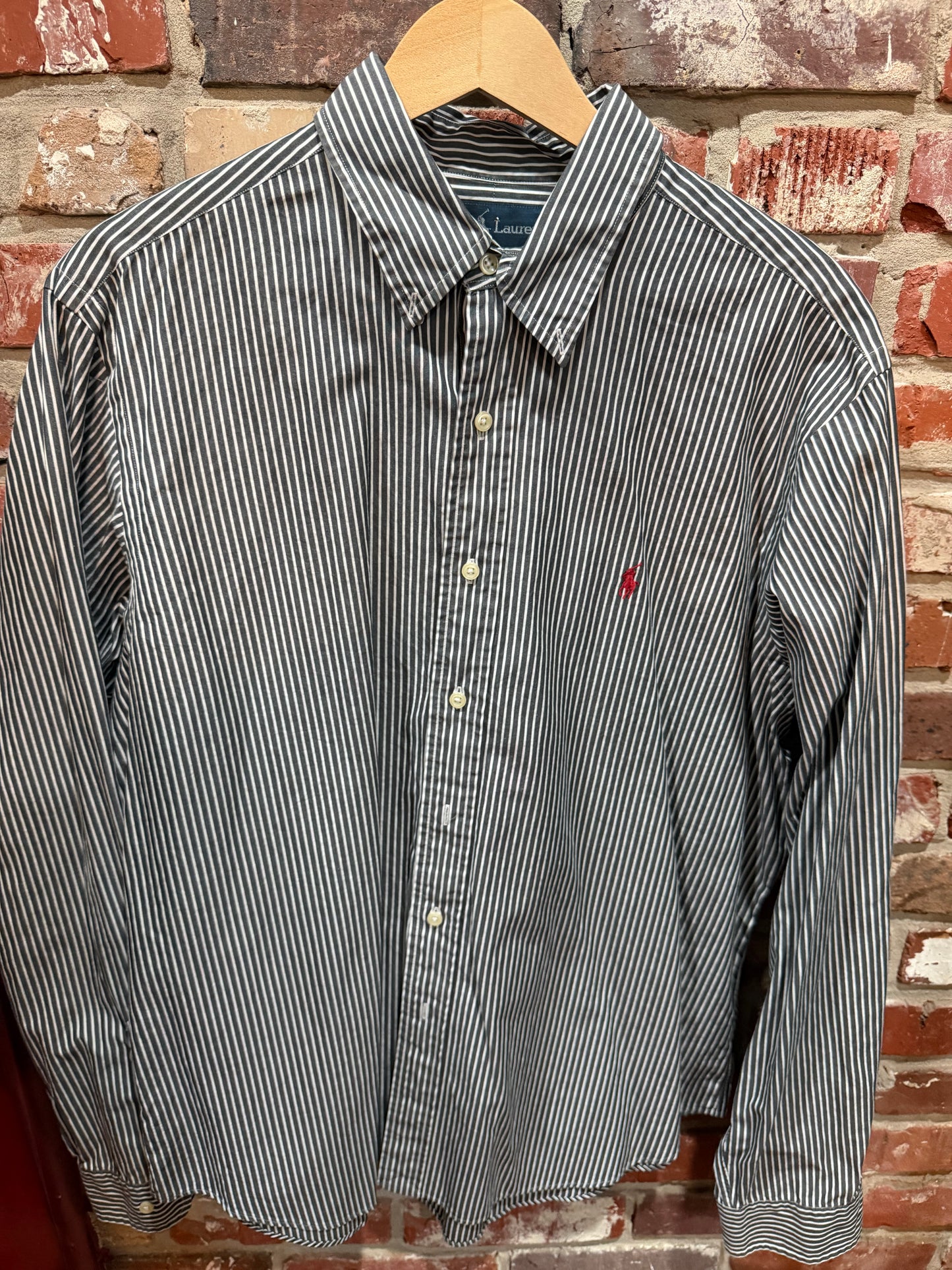 Polo Grey Stripe Button Down