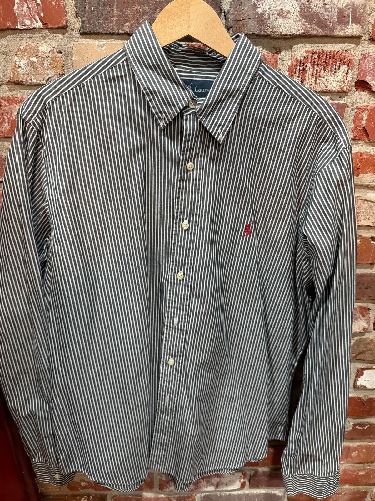 Polo Grey Stripe Button Down