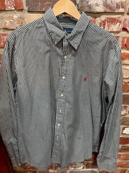 Polo Grey Stripe Button Down