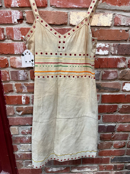Cacharel Suede & Grommet Dress