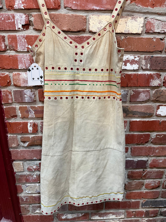 Cacharel Suede & Grommet Dress