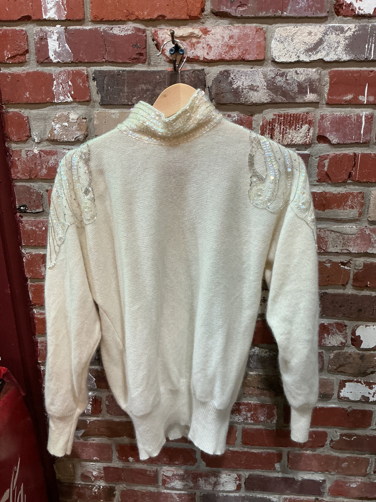 Valerie Stevens White Beaded Sweater