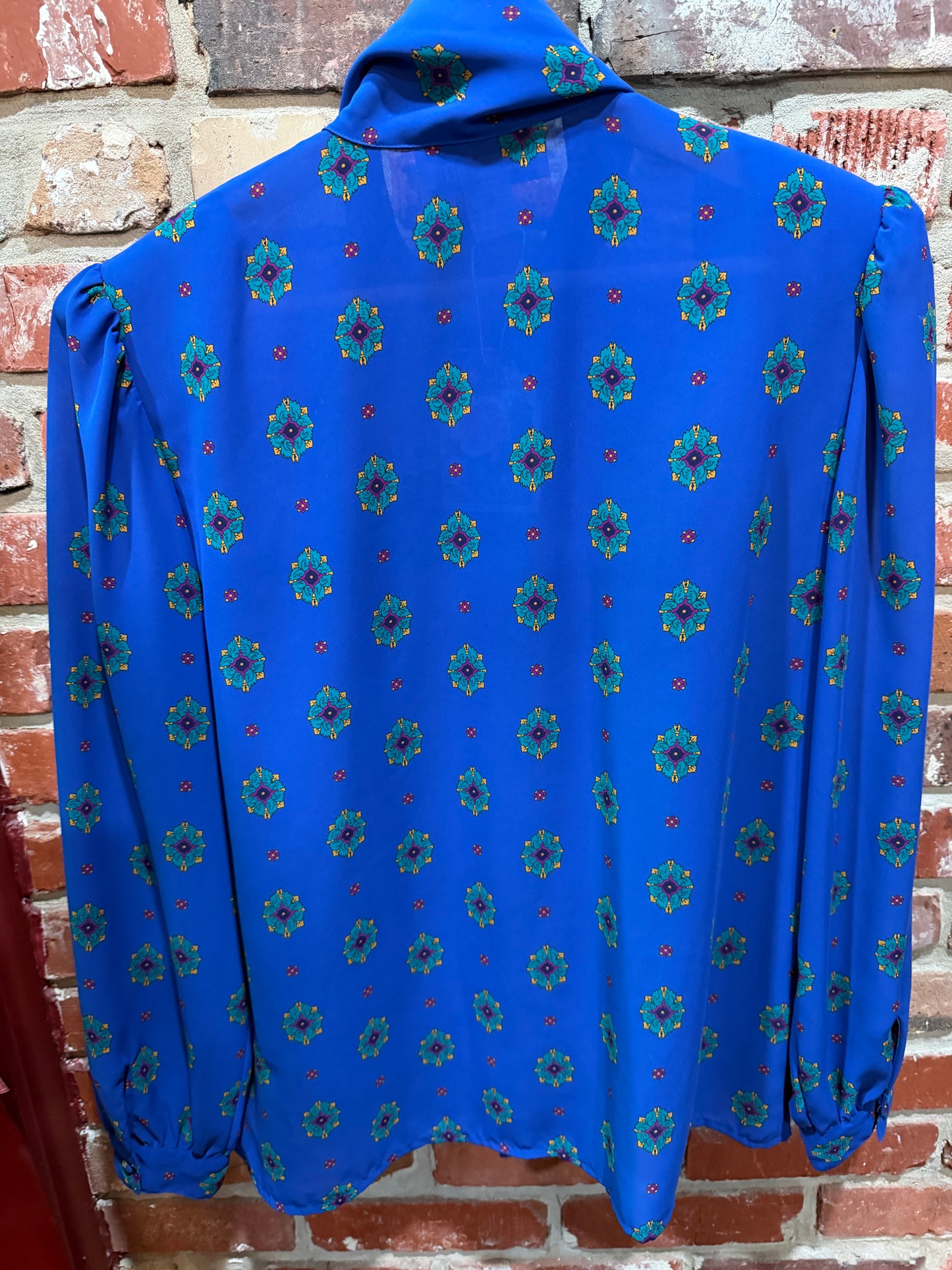 Josephine Royal Blue Print Blouse