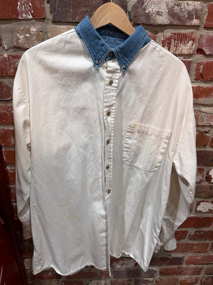 Fossil White Denim Button Down