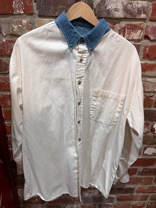 Fossil White Denim Button Down