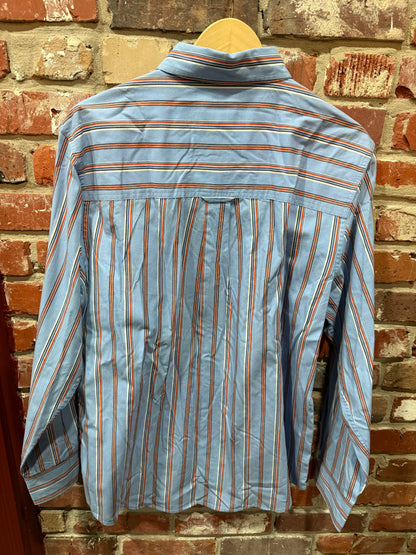 Chaps Blue/Orange Stripe Button Down