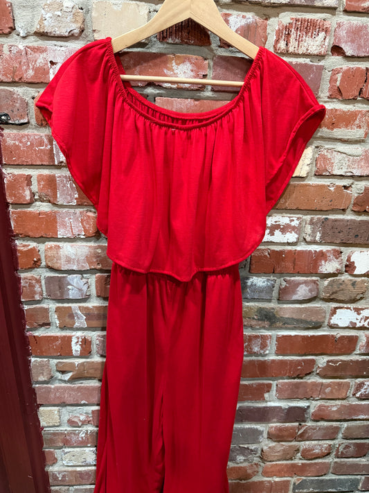 Red Cape Jumpsuit