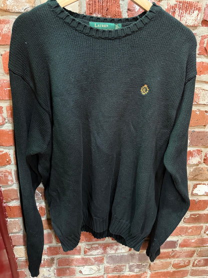 Ralph Lauren Lauren Black Crest Knit Sweater