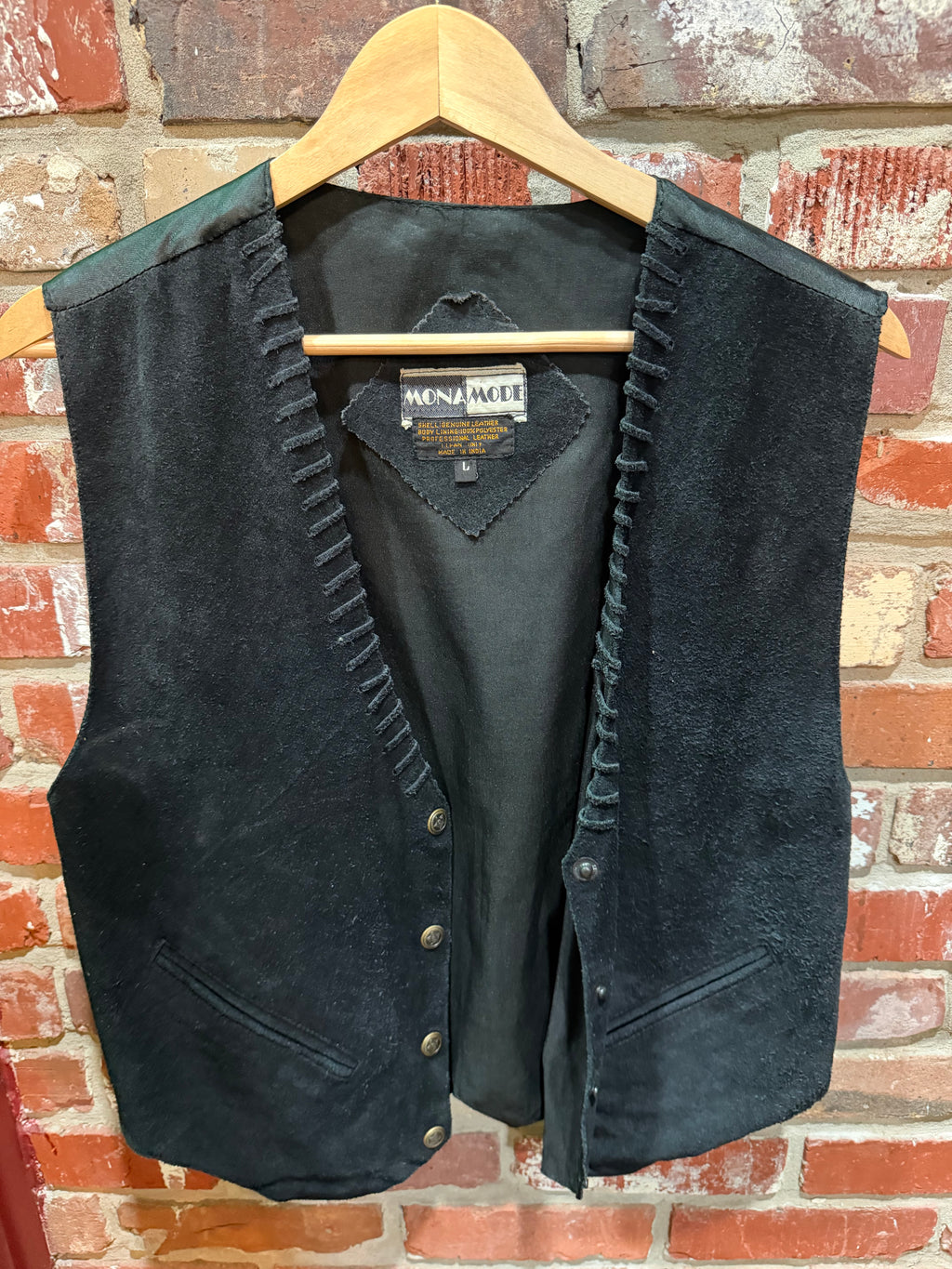 Mona Mode Black Leather Vest