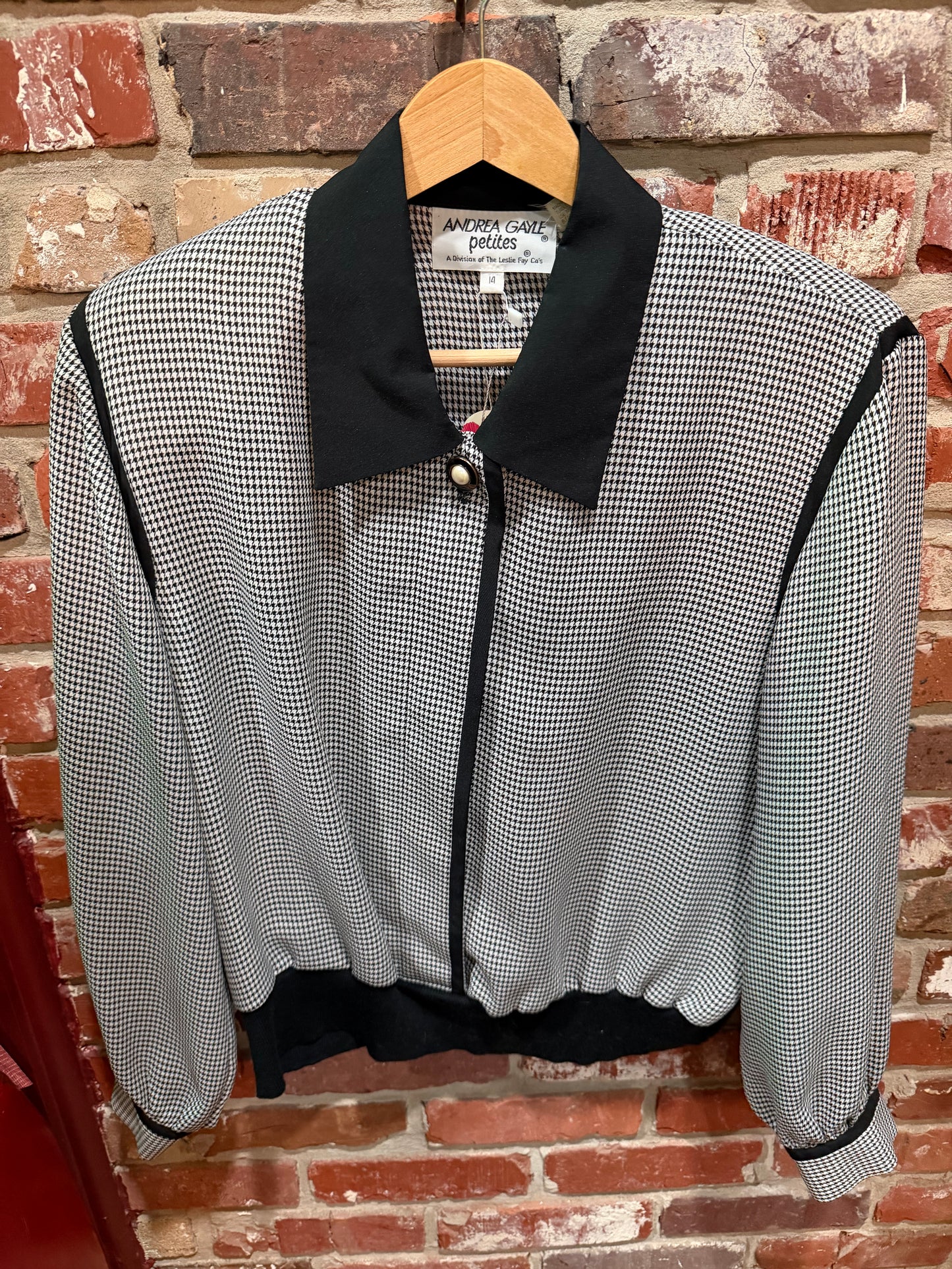 Andrea Gayle Petites Houndstooth Jacket