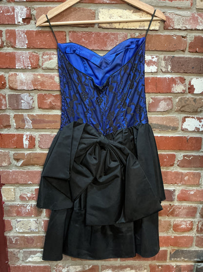 Black and Blue Bow Dress