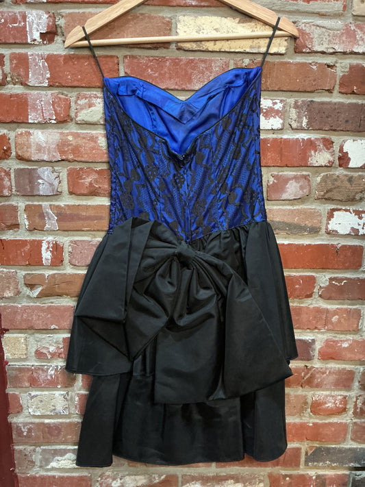 Black and Blue Bow Dress