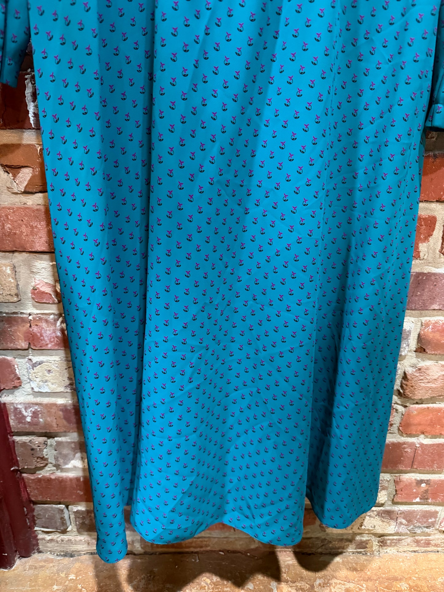 Ms. Chaus Teal Ruffed Bib Dress