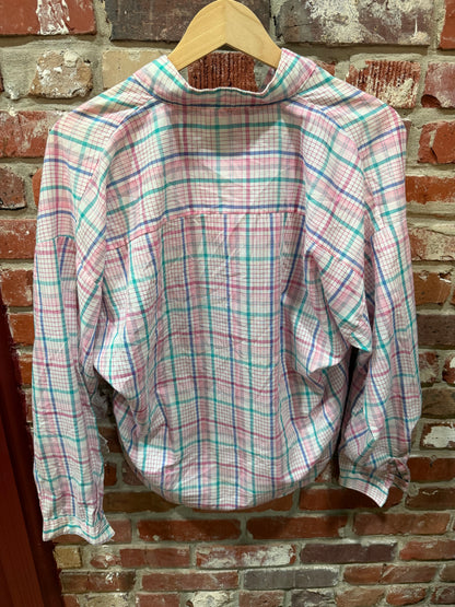Lisa Dale Pink Plaid Button Down