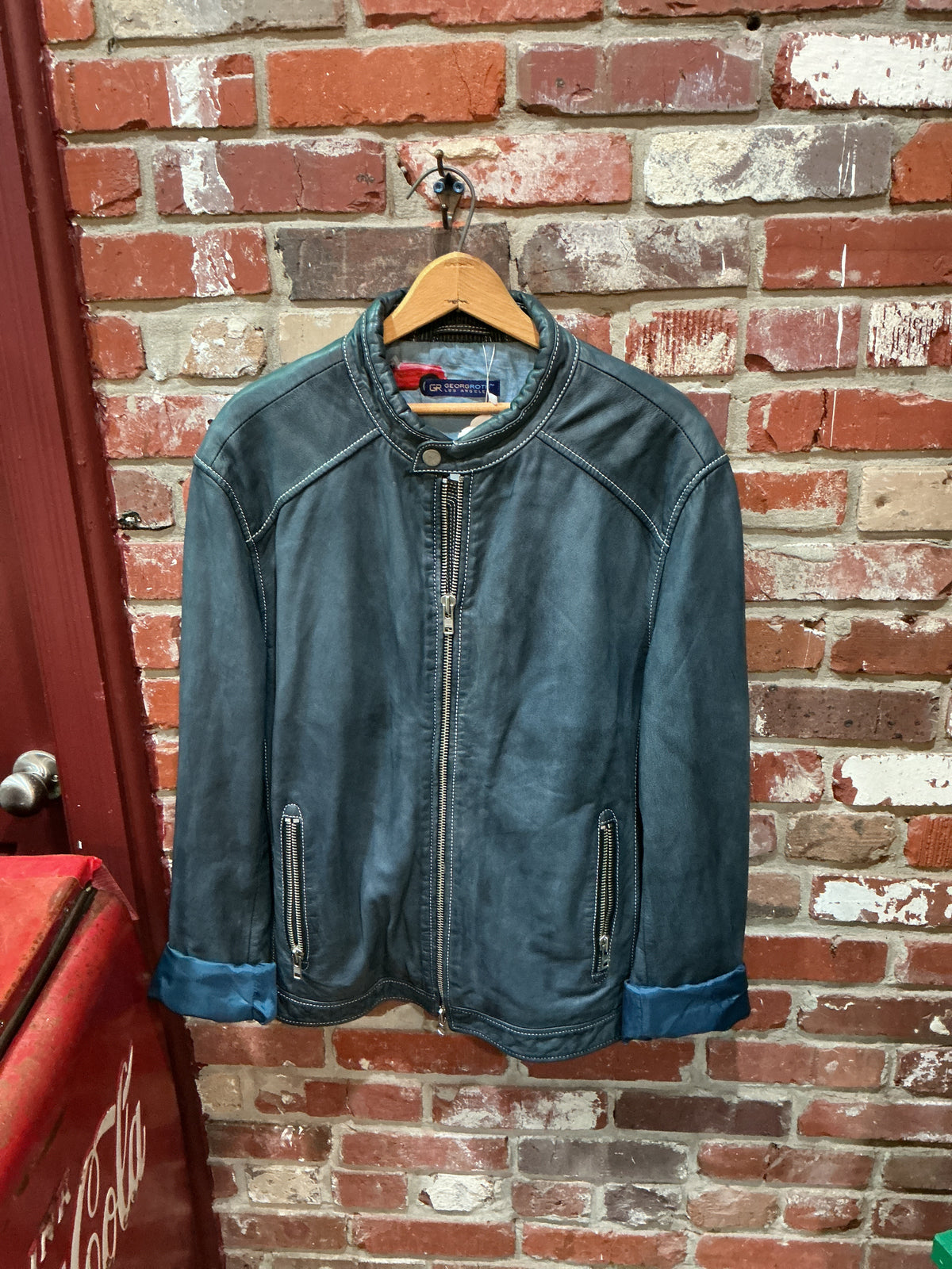 GeorgRoth Blue Leather Jacket