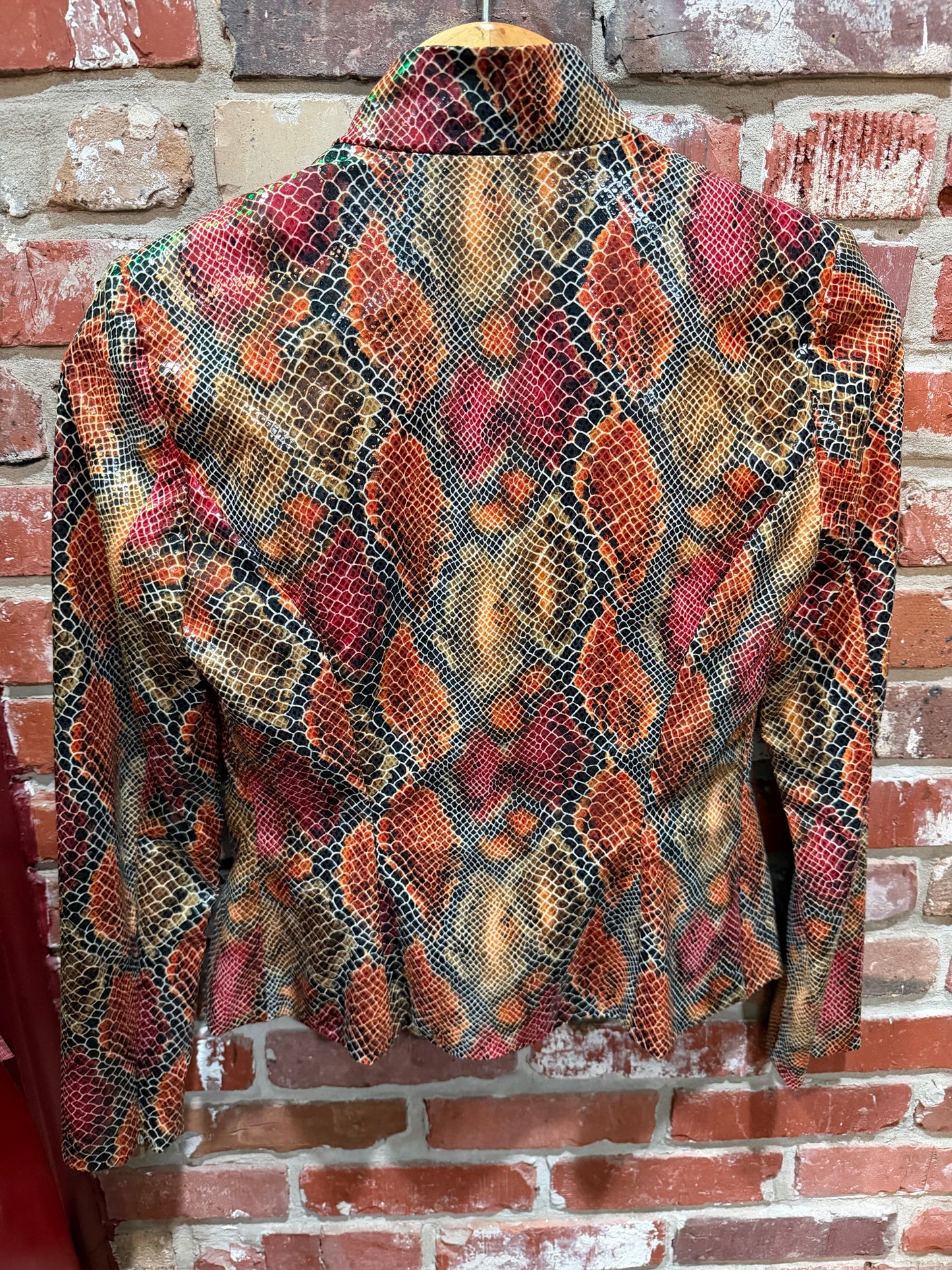 Caché Snakeskin Print Skirt/Suit Set