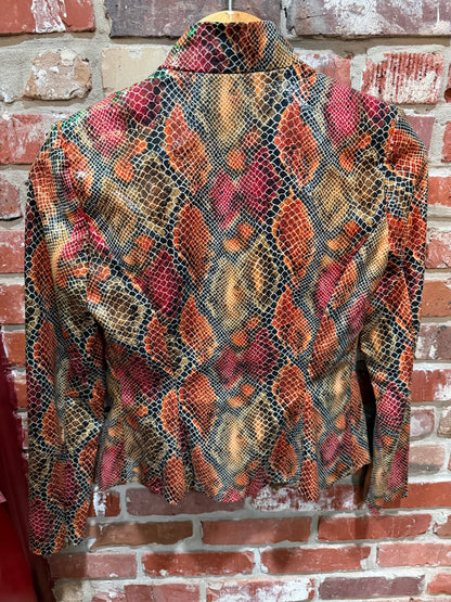 Caché Snakeskin Print Skirt/Suit Set