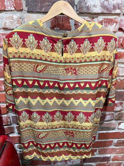Pacific Silk & Co. Geometric Blouse
