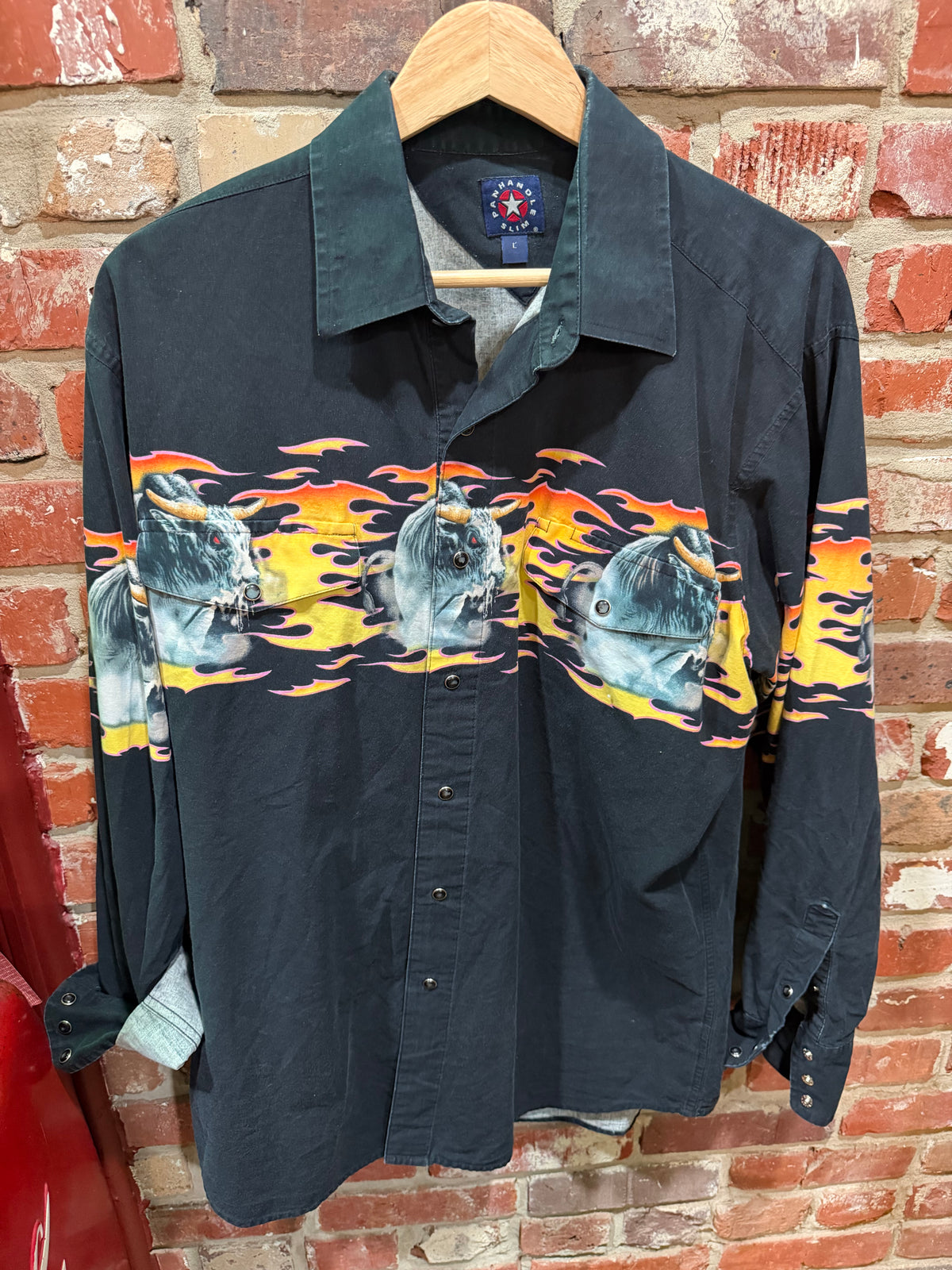 Panhandle Flaming Cows Button Down