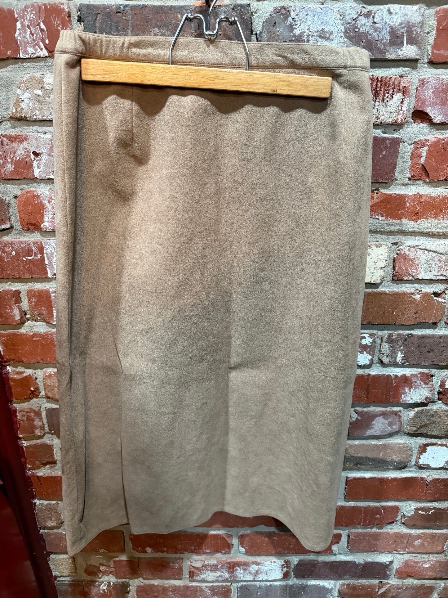 Alira Suede Camel Midi Skirt