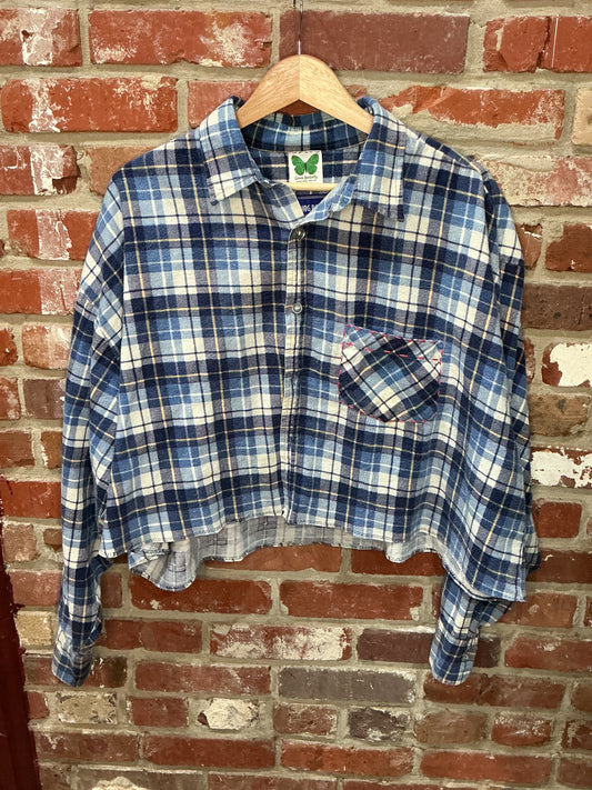 GBL Cropped Heart Patch Flannel