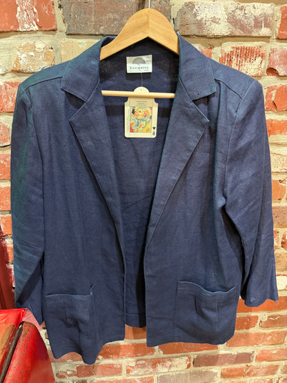 F.A. Chatta Navy Linen Blazer